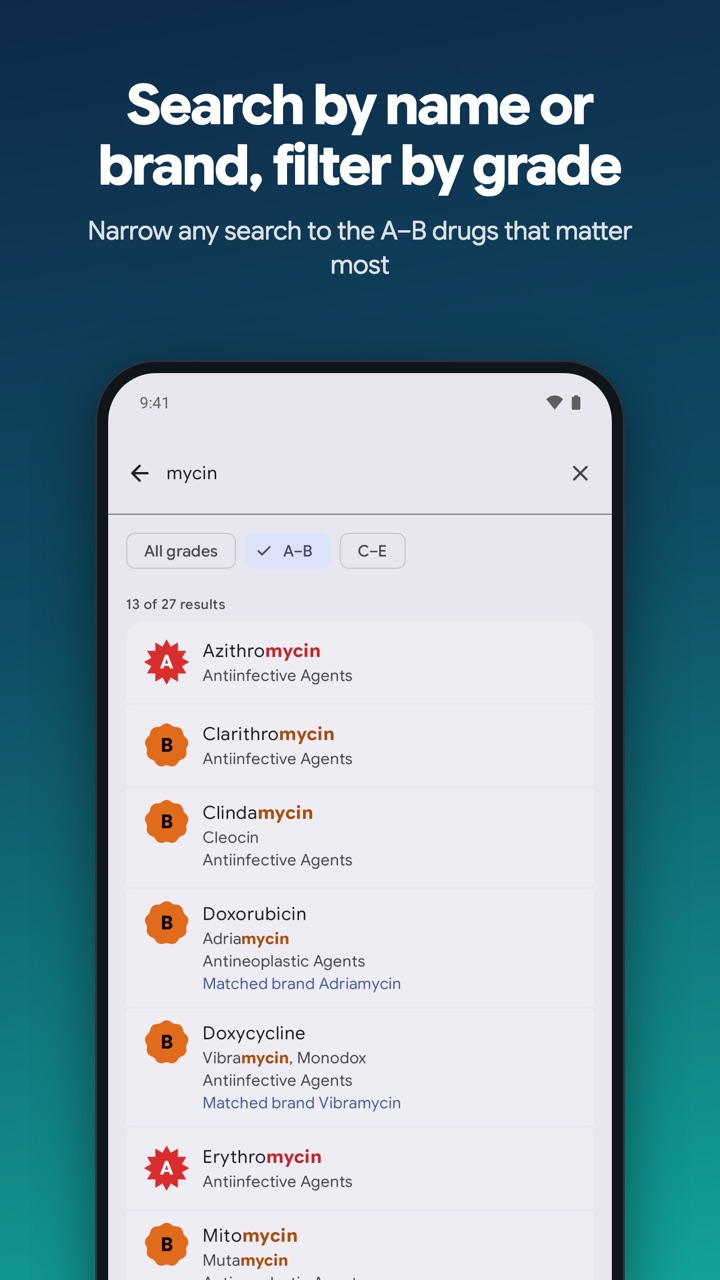 Search filtered by grade