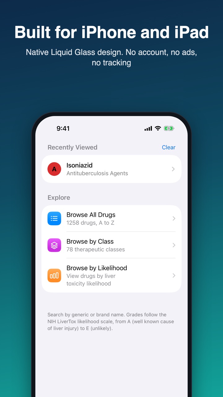 Home screen with Liquid Glass design